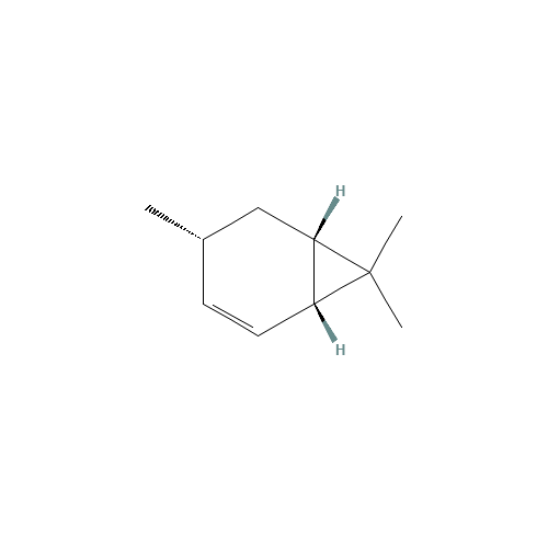 4-Carene, (1S,3R,6R)-(-)- (CAS: 5208-49-1) - Chemical Structure and Molecular Formula 
