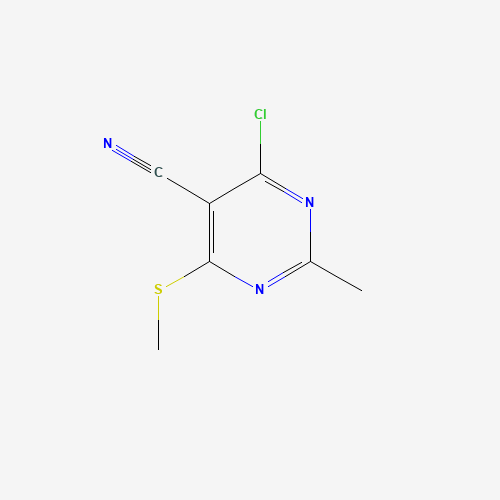 4-Chloro-2-methyl-6-(methylsulfanyl)-5-pyrimidinecarbonitrile (CAS: 112969-42-3) - Chemical Structure and Molecular Formula 