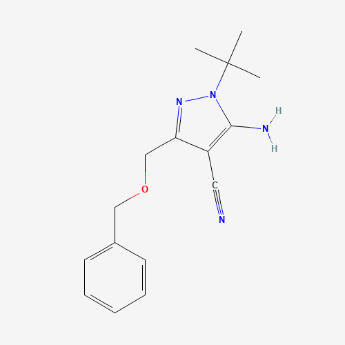 5-Amino-3-[(benzyloxy)methyl]-1-tert-butyl-1H-pyrazole-4-carbonitrile (CAS: 1151653-30-3) - Chemical Structure and Molecular Formula 