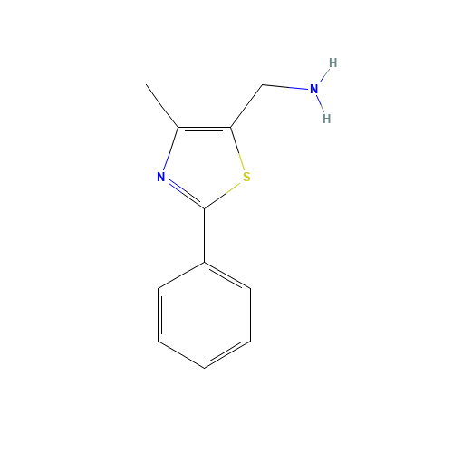 5-thiazolemethanamine, 4-methyl-2-phenyl- (CAS: 165735-95-5) - Chemical Structure and Molecular Formula 