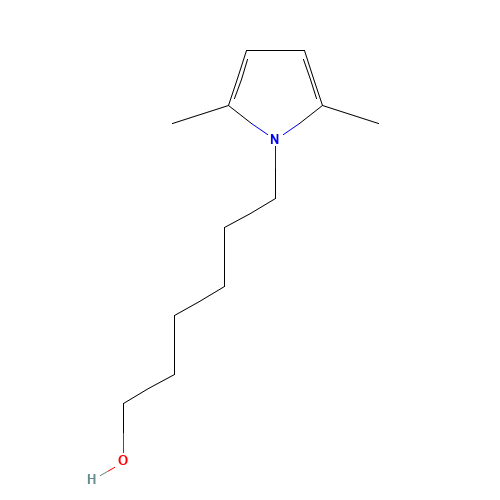 6-(2,5-Dimethyl-1H-pyrrol-1-yl)-1-hexanol (CAS: 280133-18-8) - Chemical Structure and Molecular Formula 