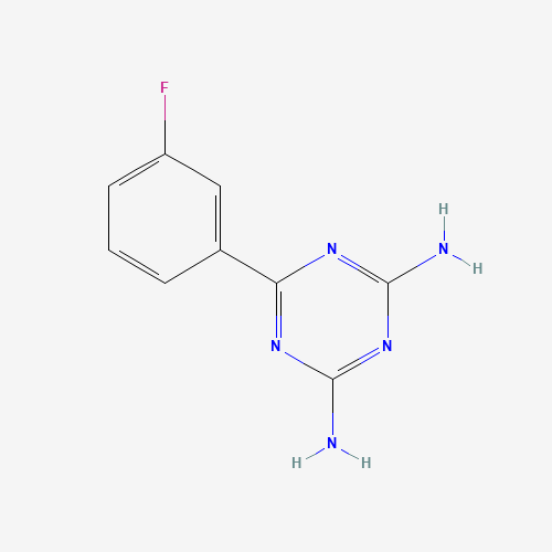 6-(3-fluorophenyl)-1,3,5-triazine-2,4-diamine (CAS: 30530-43-9) - Chemical Structure and Molecular Formula 