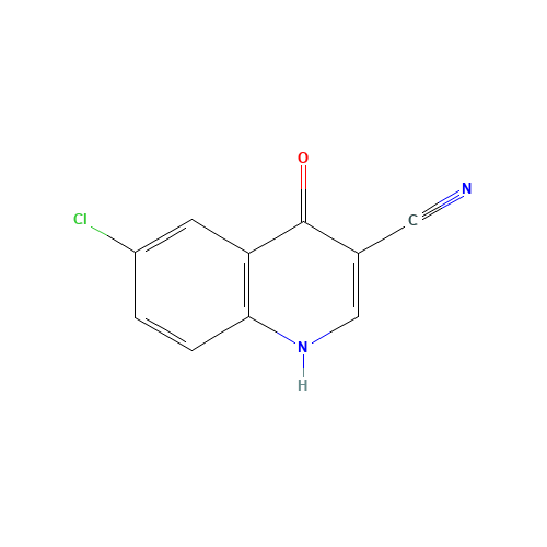 6-Chlor-4-hydroxychinolin-3-carbonitril (CAS: 61338-16-7) - Chemical Structure and Molecular Formula 
