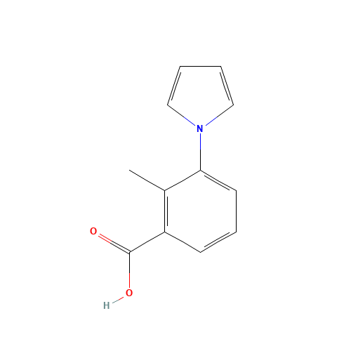 benzoic acid, 2-methyl-3-(1H-pyrrol-1-yl)- (CAS: 83140-96-9) - Chemical Structure and Molecular Formula 
