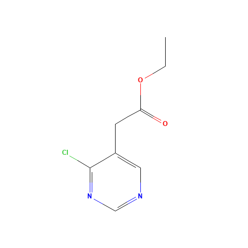 Ethyl (4-chloro-5-pyrimidinyl)acetate (CAS: 6214-47-7) - Chemical Structure and Molecular Formula 