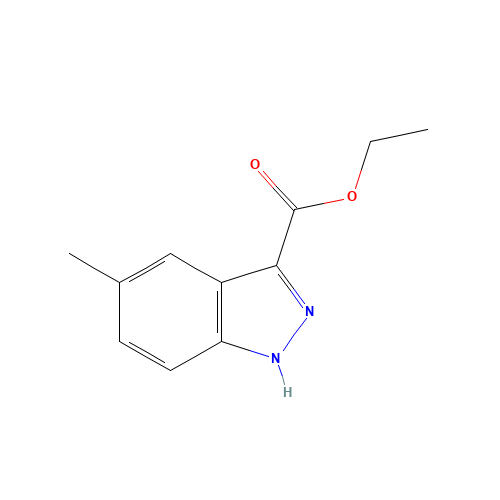 Ethyl 5-methyl-1H-indazole-3-carboxylate (CAS: 1908-01-6) - Chemical Structure and Molecular Formula 