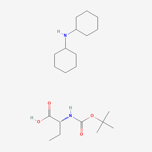 N-Cyclohexylcyclohexanaminium (2R)-2-[(tert-butoxycarbonyl)amino]butanoate (CAS: 27494-47-9) - Chemical Structure and Molecular Formula 