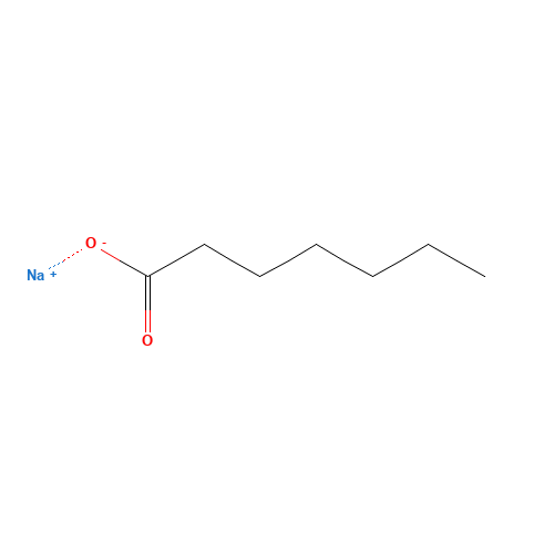 Sodium Heptanoate (CAS: 10051-45-3) - Chemical Structure and Molecular Formula 