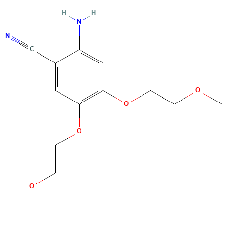 2-Amino-4,5-bis(2-methoxyethoxy)benzonitrile (CAS: 950596-58-4) - Chemical Structure and Molecular Formula 