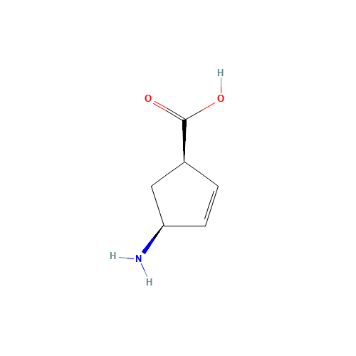 (1R,4S)-4-Aminocyclopent-2-enecarboxylicacid (CAS: 134003-04-6) - Chemical Structure and Molecular Formula 