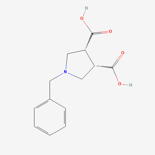 (3R,4S)-1-Benzylpyrrolidine-3,4-dicarboxylic acid (CAS: 164916-63-6) - Chemical Structure and Molecular Formula 