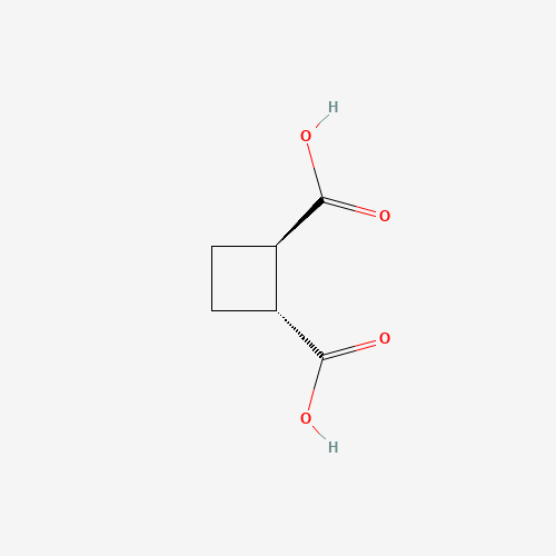 1,2-Cyclobutanedicarboxylic acid (CAS: 1124-13-6) - Chemical Structure and Molecular Formula 