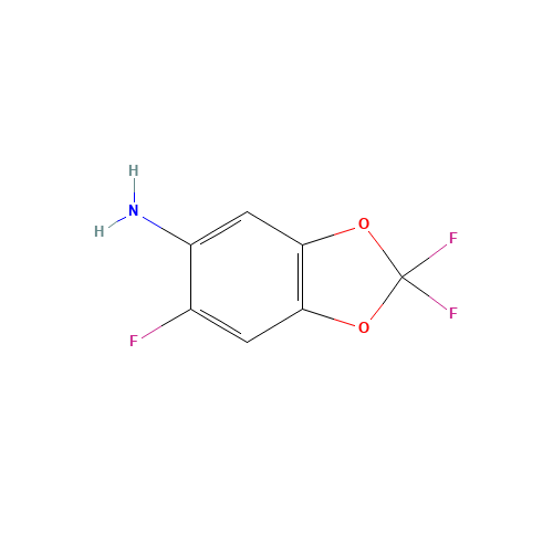 2,2,6-Trifluoro-1,3-benzodioxol-5-amine (CAS: 120934-03-4) - Chemical Structure and Molecular Formula 