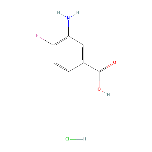 3-Amino-4-fluorobenzoic acid hydrochloride (1:1) (CAS: 3799-24-4) - Chemical Structure and Molecular Formula 