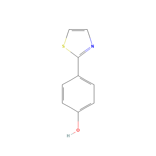 4-(2-Thiazolyl)phenol (CAS: 81015-49-8) - Chemical Structure and Molecular Formula 