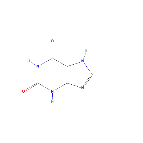 8-Methyl-9H-purine-2,6-diol (CAS: 17338-96-4) - Chemical Structure and Molecular Formula 
