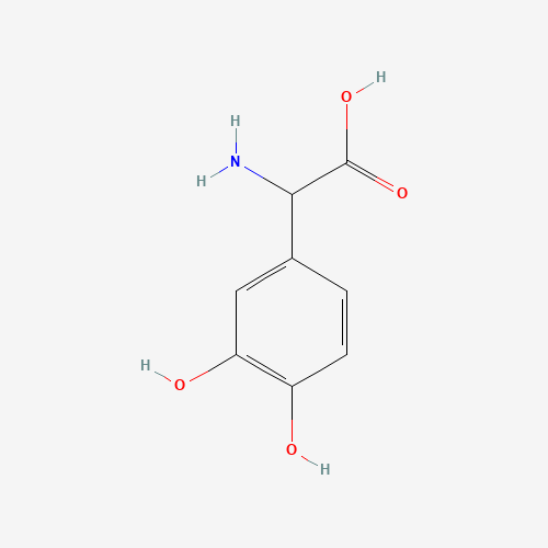Amino(3,4-dihydroxyphenyl)acetic acid (CAS: 16534-84-2) - Chemical Structure and Molecular Formula 