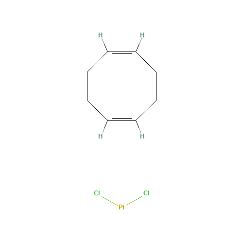 Dichloro(1,5-cyclooctadiene)platinum(II) (CAS: 12080-32-9) - Chemical Structure and Molecular Formula 