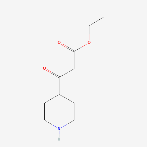 Ethyl 3-oxo-3-(4-piperidinyl)propanoate (CAS: 90979-13-8) - Chemical Structure and Molecular Formula 