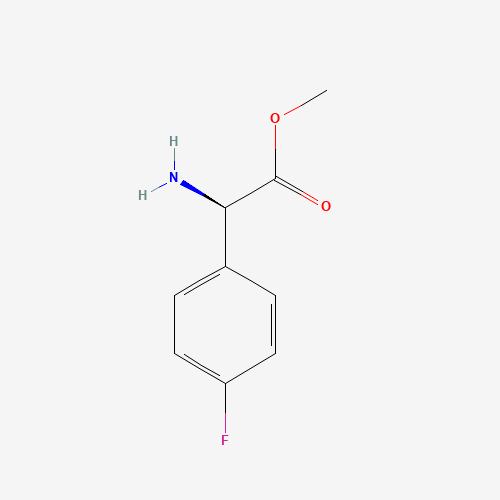Methyl (2R)-amino(4-fluorophenyl)acetate (CAS: 170902-76-8) - Chemical Structure and Molecular Formula 
