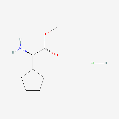 Methyl (2S)-amino(cyclopentyl)acetate hydrochloride (1:1) (CAS: 14328-62-2) - Chemical Structure and Molecular Formula 