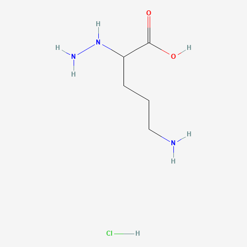 Pentanoic acid, 5-amino-2-hydrazino- (CAS: 60733-16-6) - Chemical Structure and Molecular Formula 