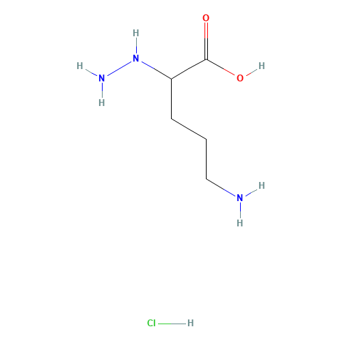 Pentanoic acid, 5-amino-2-hydrazino- (CAS: 60733-16-6) - Chemical Structure and Molecular Formula 
