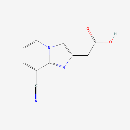 (8-CYANO-IMIDAZO[1,2-A]PYRIDIN-2-YL)-ACETIC ACID (CAS: 885275-53-6) - Chemical Structure and Molecular Formula 