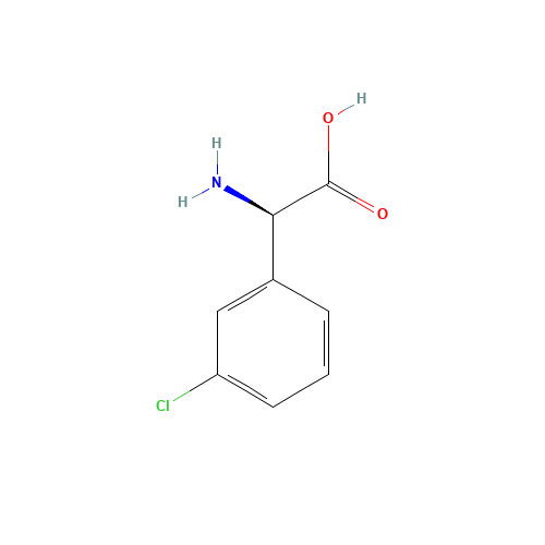 (R)-AMINO-(3-CHLORO-PHENYL)-ACETIC ACID (CAS: 25698-37-7) - Chemical Structure and Molecular Formula 