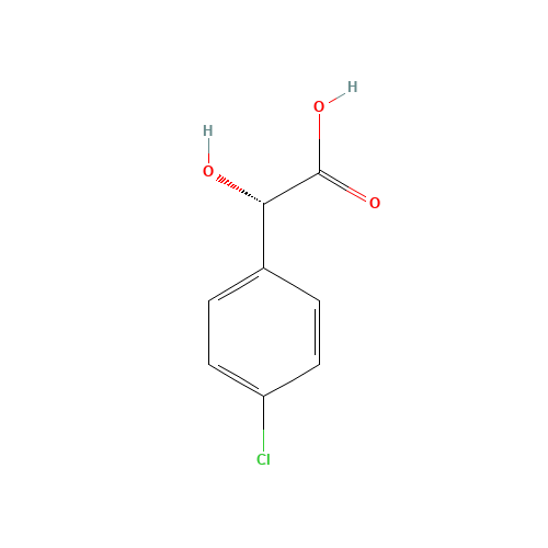 (S)-4-CHLOROMANDELIC ACID (CAS: 76496-63-4) - Chemical Structure and Molecular Formula 