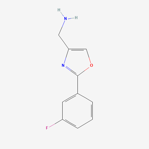 2-(3-FLUORO-PHENYL)-OXAZOL-4-YL-METHYLAMINE (CAS: 885273-00-7) - Chemical Structure and Molecular Formula 