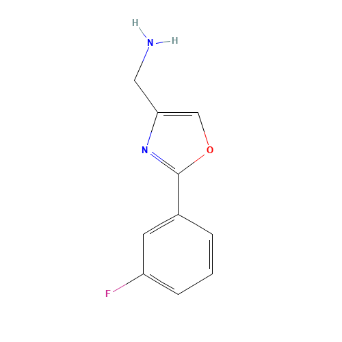 2-(3-FLUORO-PHENYL)-OXAZOL-4-YL-METHYLAMINE (CAS: 885273-00-7) - Chemical Structure and Molecular Formula 