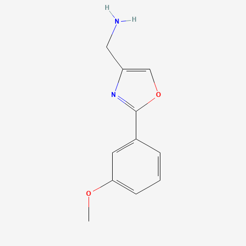 2-(3-METHOXY-PHENYL)-OXAZOL-4-YL-METHYLAMINE (CAS: 885273-17-6) - Chemical Structure and Molecular Formula 