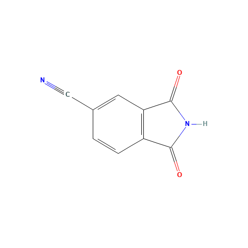 2,3-dihydro-1,3-dioxo-1H-Isoindole-5-carbonitrile (CAS: 34613-09-7) - Chemical Structure and Molecular Formula 