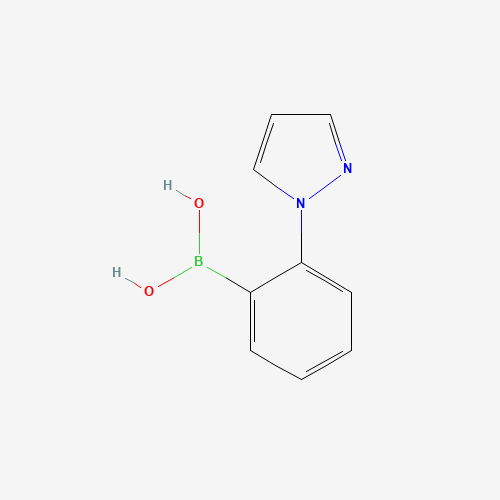 2-PYRAZOL-1-YL-PHENYL-BORONIC ACID (CAS: 628692-18-2) - Chemical Structure and Molecular Formula 