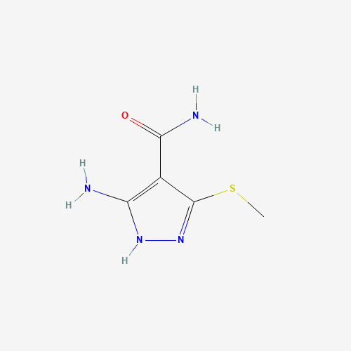 5-AMINO-3-(METHYLTHIO)-1H-PYRAZOLE-4-CARBOXAMIDE (CAS: 90914-35-5) - Related Chemical Product