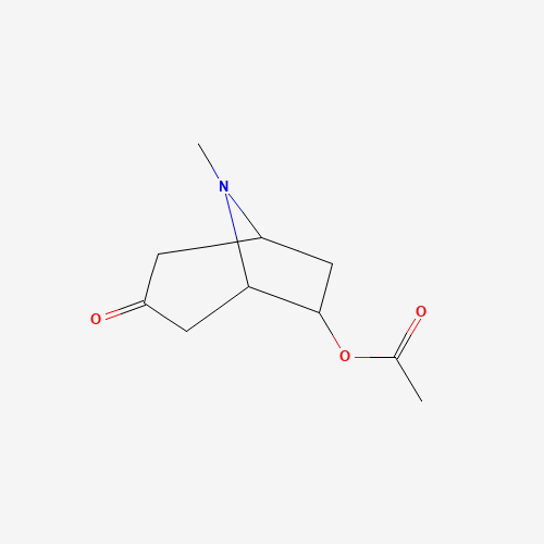 6-ACETHYOXY-8-METHYL-8-AZABICYCLO(3.2.1)OCTAN-3-ONE (CAS: 165813-66-1) - Chemical Structure and Molecular Formula 