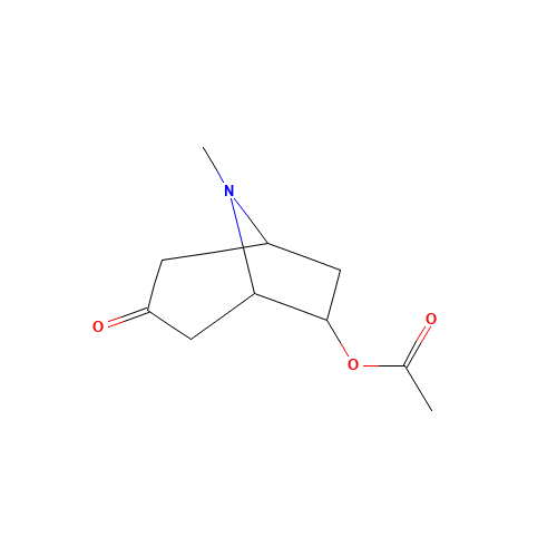 6-ACETHYOXY-8-METHYL-8-AZABICYCLO(3.2.1)OCTAN-3-ONE (CAS: 165813-66-1) - Chemical Structure and Molecular Formula 