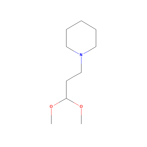 B-PIPERIDINOPROPIONALDEHYDE DIMETHYL ACETAL (CAS: 31007-28-0) - Chemical Structure and Molecular Formula 