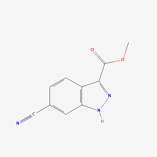 METHYL 6-CYANO-1H-INDAZOLE-3-CARBOXYLATE (CAS: 885279-07-2) - Chemical Structure and Molecular Formula 