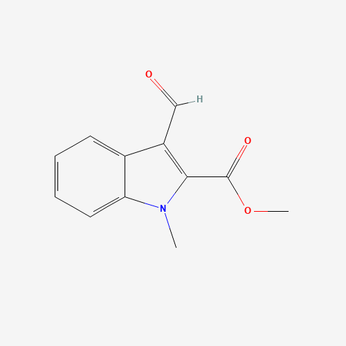 methyl 3-formyl-1-methyl-1H-indole-2-carboxylate (CAS: 88129-40-2) - Chemical Structure and Molecular Formula 