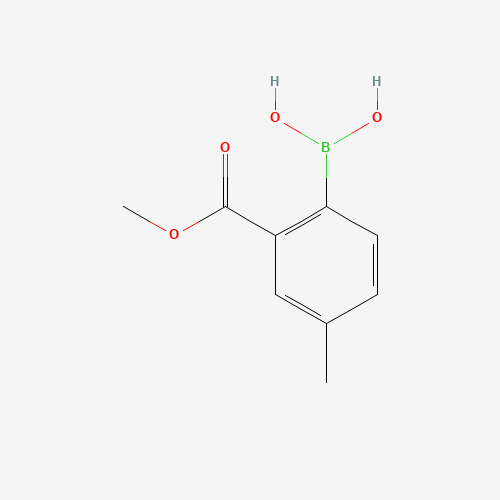 2-METHOXYCARBONYL-4-METHYLPHENYLBORONIC ACID chemical structure 2-METHOXYCARBONYL-4-METHYLPHENYLBORONIC ACID (CAS: 1256355-43-7) - Chemical Structure and Molecular Formula