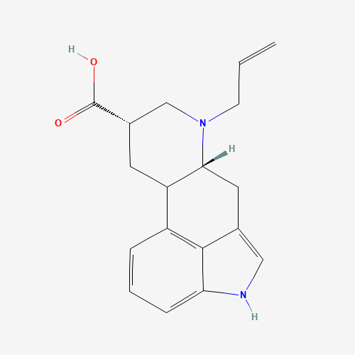 Ergoline-8-carboxylic acid, 6-(2-propenyl)-, (8-alpha)- (CAS: 86891-15-8) - Chemical Structure and Molecular Formula 