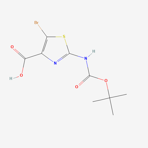 N-BOC-2-AMINO-5-BROMOTHIAZOLE-4-CARBOXYLIC ACID (CAS: 914347-09-4) - Chemical Structure and Molecular Formula 