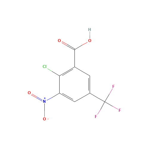2-chloro-3-nitro-5-(trifluoromethyl)benzoic acid (CAS: 22227-59-4) - Chemical Structure and Molecular Formula 