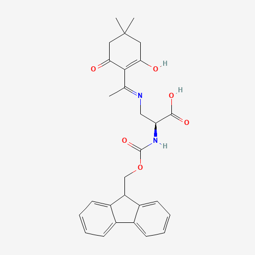 Fmoc-(N-beta-1-(4,4-dimethyl-2,6-dioxocyclohex-1-ylidene)ethyl)-L-alpha,bet a-diaminopropionic acid (CAS: 247127-51-1) - Chemical Structure and Molecular Formula 