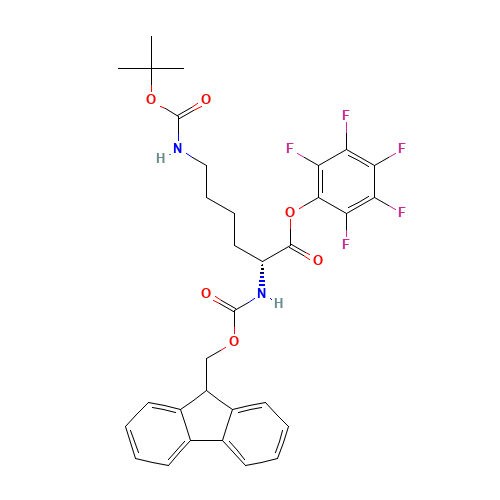 N'-(tert-Butoxycarbonyl)-N-(9-fluorenylmethyloxycarbonyl)-D-lysine pentafluorophenyl ester (CAS: 133083-36-0) - Related Chemical Product