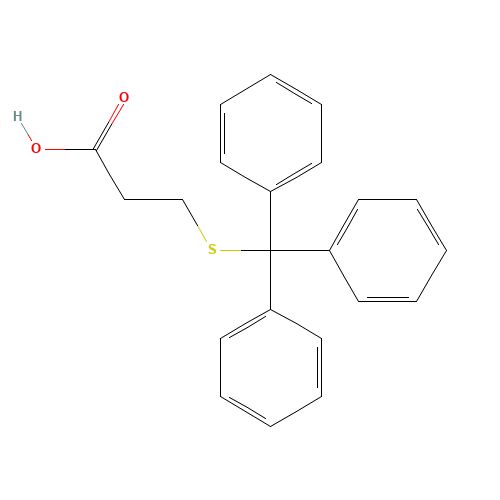 S-TRITYL-3-MERCAPTOPROPIONIC ACID (CAS: 27144-18-9) - Chemical Structure and Molecular Formula 