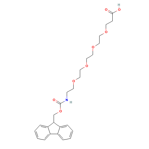 FMOC-15-AMINO-4,7,10,13-TETRAOXAPENTADECANOIC ACID (CAS: 557756-85-1) - Chemical Structure and Molecular Formula 
