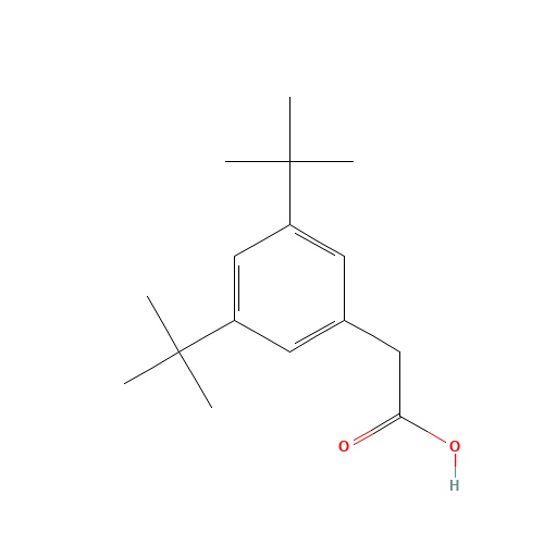 (3,5-ditert-butylphenyl)acetic acid (CAS: 42288-54-0) - Chemical Structure and Molecular Formula 